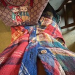 しま音 - もう10年以上着てるｺｰﾃﾞ(ﾁｪｯｸｽﾀﾝﾄﾞsh+denimﾊﾟｯﾁw付きﾛﾝｸﾞsk)