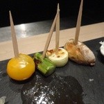 中目黒 いぐち - トマト、アスパラ、ズッキーニ、マッシュルーム