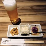 創作和食 一の貴 - 生ビール 600円・お通し 550円