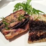 パルミジャーノメランザーネ、鰻の白焼き添え