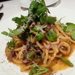 鴨と菊菜のビーゴリ