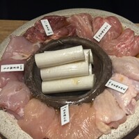 とり料理 鳥者 - ネギ（栃木県那須産の白美人）を、中心に鶏肉5種