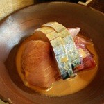 菜の花 - 14.11.15 旬の魚 ごまだれづけ※鰤・鯖・鮪