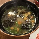 お万菜割烹 能加万菜 郷 - なめこと海苔。もっと熱かったらさらに嬉しかった…