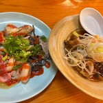 鶴橋 焼肉 松よし 新宿西口店 - センベロセットの冷モツ盛り合わせとモツ煮！味付け最強！最高！