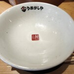 鮨とラーメン うおがしや - ラーメンどんぶり(スープまで完食)