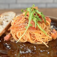 【11月の月替わりメニュー】アマトリチャーナ トマトソース、パンチェッタ、玉ねぎのパスタ