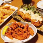 や台ずし 河内松原駅前町 - イカの天ぷら、たこ唐揚げ、チキン南蛮