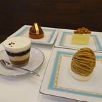 エムロード - フロマージュ ドゥーブル、和栗のモンブラン、タルトレット ブロンド、カフェ ロワイヤル