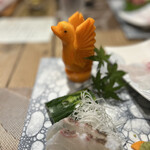 葛城 琴の庭 - 人参さんの飾り切り。愛❤️ですなぁ(^.^)