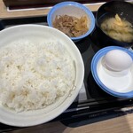 松屋 - 生玉子かけ朝定食¥350（ごはん特盛）