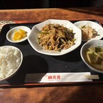 桃花苑 - 料理写真:暫く待つと注文した炒肉糸定食９００円の出来上がりです。