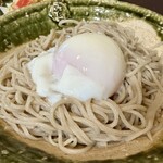 手打ち蕎麦　みたに - 温泉玉子オンザ蕎麦❗️