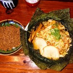 蔵 - ねぎラーメン＆のり ＋ ひき肉半ごはん