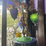 喫茶 ソワレ - ベネチアンガラスの葡萄のランプ