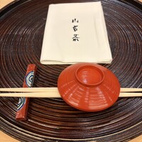 山玄茶 - まず　盃でお酒を振る舞われます。