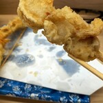 だるまの天ぷら定食 - はい、帆立です