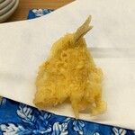 だるまの天ぷら定食 - まずはキスから。
      ネタがデカい。