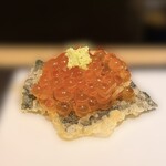 天ぷらとワイン大塩 中野店 - いくらカナッペ290円