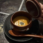 銀座 塒 - かぼちゃの擦り流しで胃を温めて癒されました。