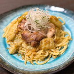 鳥増 - 比内地鶏と茄子の葱塩焼きそば