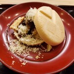 日本料理 櫻川 - もなかはあずきのあんこ、栗アイス、茹で栗の削ったの