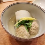 日本料理 櫻川 - カブと鴨肉のつくね