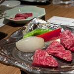 和食と郷土料理 時季 - 阿蘇あか牛の溶岩焼き。