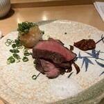 吉祥じ 和こん - 別注の赤身牛ステーキ　旨みの塊　焼き加減もベストでした