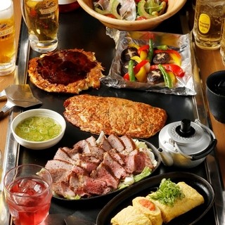 鉄板ハラミステーキ＆どろ焼きコース全7品４，３００円