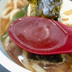 手打庵 - 肉天ぷら大盛りのつゆ