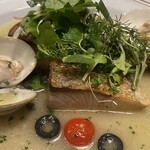 ニュー貝殻荘 - 豊洲鮮魚と蛤のアクアパッツア 　～和×洋ハーブと鮪酒盗～