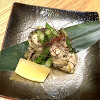 鮑アスパラバターステーキ