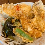 天丼ふじ - 特製天丼さんでーす。③