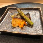 心一 - 厚沢部のアスパラとさわらの西京焼き