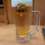 海鮮料理 居酒屋 六文銭 - 生ビール(中)