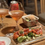 小料理バル ドメ - サーモンのカルパッチョ