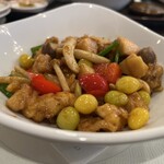 中国料理レストラン 摩亜魯王洞 - 鶏肉と銀杏の炒め