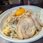 ラーメンピース - 汁なし麺ヤワメ、ヤサイニンニク少な目、アブラマシ