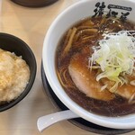 清麺屋 - 鶏そば醤油、とろろごはん 1200円