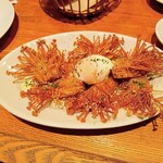 UOKIN食堂 - トリュフ香るエノキの素揚げ温玉のせ