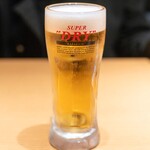 うなぎ お㚙川 - 2025.11 スーパードライ 生（770円）