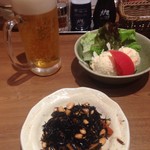 大戸屋 - 生ビール、ひじき、ポテサラ