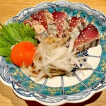 渋谷の日本酒ダイニング sakeba - 20251106愛媛　カツオのたたき　黄身醤油1,200円
