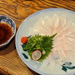 なわない - 穴子の薄造り　ポン酢でいただきます