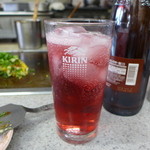 赤・赤玉ポートワインに焼酎、そいつに炭酸ですな