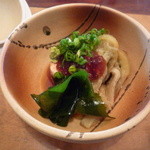 泉や - あん肝・焼茄子・若芽のポン酢ジュレ