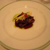 ジャマン - 前菜１：　フォアグラソテー コニャックで炙ったバナナと