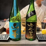 鮨よしかわ 勝 - おまかせすると飲み比べさせてくれました