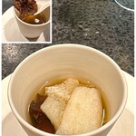 イチリン ハナレ - キヌガサダケとナラタケの蒸しスープ